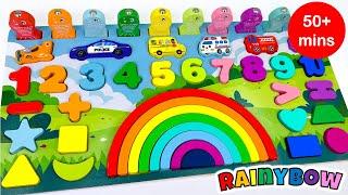 Kids Compilation of BEST Colors Numbers & Shapes Activity Boards