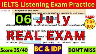 06 JULY 2024 IELTS LISTENING PRACTICE TEST 2024 WITH ANSWERS  IELTS  IDP & BC