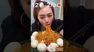 Eating Challenge Queen  12 eggs and 2lb pasta   #asmr #food #funny #eating #shorts