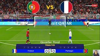 Portugal vs France - Penalty Shootout  UEFA Euro 2024  Ronaldo vs Mbappe  PES Gameplay