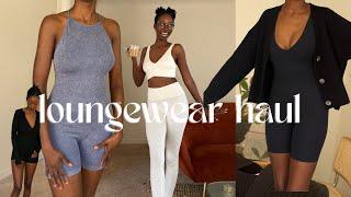 loungewear try on haul  aritzia hm parade  work from home edition