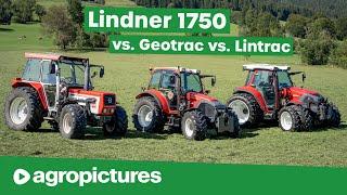 Lindner Traktoren im Vergleich bei der Heuernte Lindner 1750 vs. Geotrac 93 vs. Lintrac 100