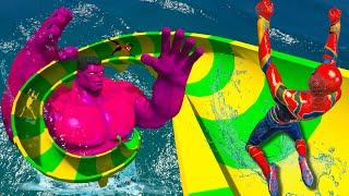 GIANT WaterSlide Just Got Even More Epic GTA 5 Spiderman Water Ragdoll Ep 102 #waterslide #ragdoll