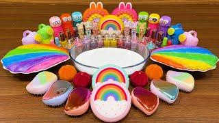 RAINBOW  slime Mixing makeupclay and more into GLOSSY slimeRelaxing Satisfying Slime Video #8