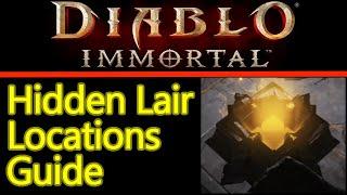 Diablo Immortal hidden lair locations map gem farming dungeons