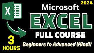 Excel Tutorial For Beginners in Hindi 2024  Excel Full Course In Hindi 2024  Complete MS Excel
