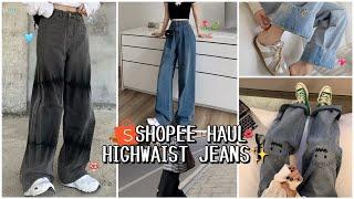 SHOPEE HAUL HIGHWAIST JEANS MURAH BERKUALITAS  WAJIB COBAA