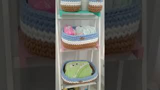 طقم بوكسات منظمات كروشية بخيط الكليم crochet box organizer