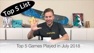 Our Top 5 Board Games Played in July 2018