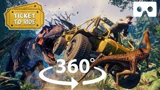 Will you Escape the Dinosaurs in VR?? 360° Jurassic Park Jeep Ride ARK PARK