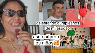 celebrando el cumplean̈os de mi esposo+ asi reciraron Los niños. comoda salvadoreña