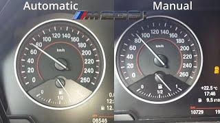 BMW M235i Manual vs Automatic  100-200 kmh 60 -120 mph M135i M140i M240i F22