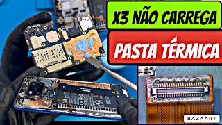 Xiaomi poco X3 pro não carrega e troca da pasta térmica  Troca da pasta térmica e reparo de carga