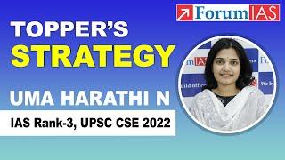 IAS Topper Uma Harathi N  IAS Rank 3  CSE 2022  Uma Harathi N Strategy  Forum IAS