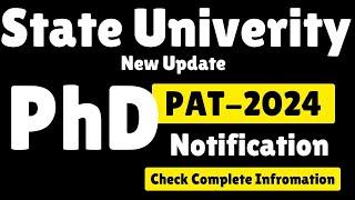 ▶️ #state #university PhD Admission  Notification 2024  #universitynews #chhatishgarh