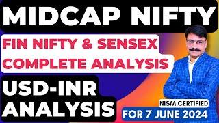 MIDCAP NIFTY TOMORROW PREDICTION  7 JUNE FRIDAY  FINNIFTY TOMORROWUSD-INR ANALYSIS