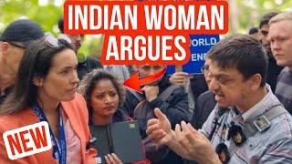 Indian Woman argues with Muslim Mansur Vs Indian Christian  Speakers corner  Hyde Park