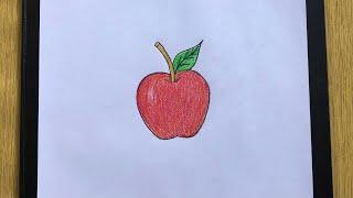 How to draw Apple step by step Apple drawing easyapple drawing #apple  #drawingapple #drawingeasy