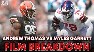 Andrew Thomas v. Myles Garrett Film Breakdown Giants Week 3 Offensive Line Report