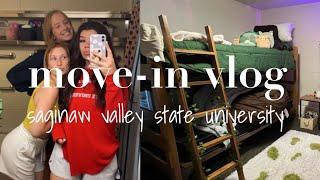 college dorm move-in vlog freshman at SVSU