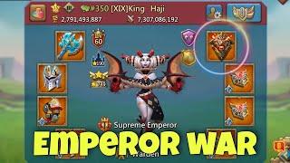 Lords Mobile - Piloting King Haji account on emperor war. All 8 hours. Finally we got it