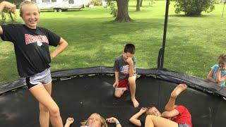 Wrestling on the trampoline