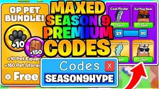 MAXED SEASON 9 PREMIUM PASS CODES - Arm Wrestle Simulator Roblox