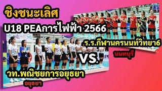 Big Match  นัดชิงชนะเลิศ ร.ร.กีฬานครนนท์วิทยา6 vs. วิทยาลัยเทคโนโลยีพณิชการอยุธยา U18 PEA2566