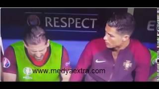 Ronaldo takım arkadaşına yumruğu basıyor