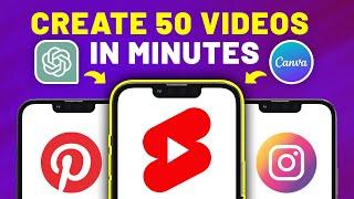 Bulk Create Short Videos in Canva & ChatGPT - I Made 50 Shorts in 20 MINUTES