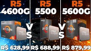 Ryzen 5 4600G VS Ryzen 5500 vs Ryzen 5 5600G - Testes Comparativo