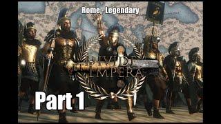 Lets play Total War Rome II - Divide et Impera Rome Legendary Difficulty S2 Part 1