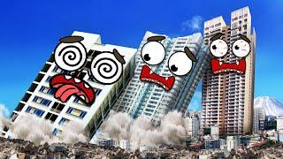 Demolishing Buildings in a Row - Compilation of Satisfying Demolition Videos  Woa Doodland