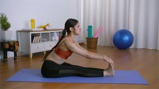 Young sporty girl practicing Paschimottanasana seated forward...  Indian Stock Footage  Knot9