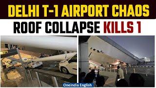 Delhi Airport Chaos Massive T-1 Roof Collapse Crushes Cars Amid Delhi Rainstorm Flights Suspended