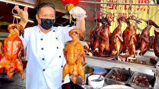 POPULAR MALAYSIAN STREET FOOD BREAKFAST  DAILY PREPARATION OF ROASTED DUCK & GOOSE  STREET FOOD