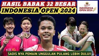 UNGGULAN KEOK Hasil Semua Sektor 32 Besar Badminton Indonesia Open 2024 Hari Ini