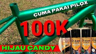 Mengecat sepeda BMX  hijau candy