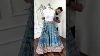 Lehenga Making Process  Firozi Color Sequence Embroidery work Designer Lehenga choli for Wedding