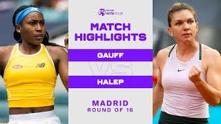 Coco Gauff vs. Simona Halep  2022 Madrid Round of 16  WTA Match Highlights