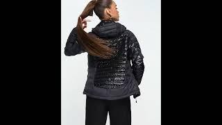 COLUMBIA Labyrinth Loop Padded Jacket Hooded Shiny Wetlook Black Women  Asos