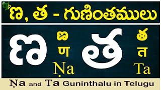 ణ త గుణింతాలు  Nna Tha guninthalu How to write NnaTha guninthalu Telugu varnamala Guninthamulu