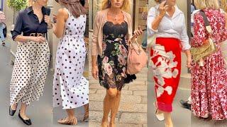 ITALIAN SUMMER FASHION 2024SUMMER DRESSES & POLKA DOTS IDEAS  MILAN STREET STYLE #vanityfair