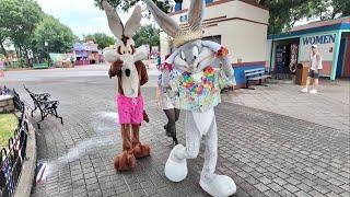 A Rainy & Empty Day At Six Flags Over Texas - Unusual Dark Ride With Worst Coffee EVER  Summer 2024