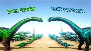 All Creatures max speed VS All Creatures max stamina  ARK Dinosaurs  Cantex
