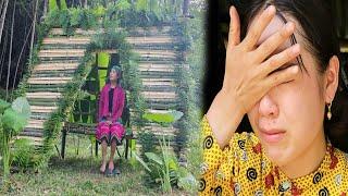 18-year-old girl and her journey to find a free life - Building her own tent out of bamboo