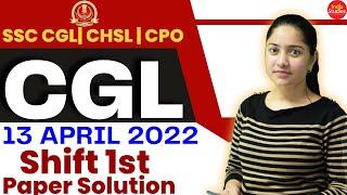 SSC CGL 13 April 2022 shift-1st Paper Solution   Maths  By Mona Mam