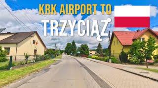 Driving in Poland  from Krakow Airport to Trzyciąż in June 2024.