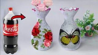 how to MAKE VASES with easy PLASTIC BOTTLES - LOOKS LIKE a REAL CERAMIC VASE 2021