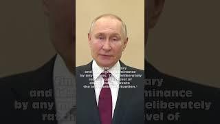 Putin says Wests desire for global dominance increases conflict risks #shorts